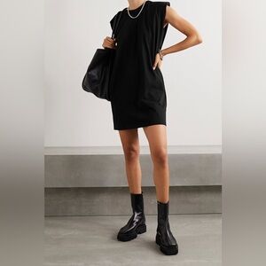 Frankie shop Tina cotton Jersey mini dress size S with shoulder pads